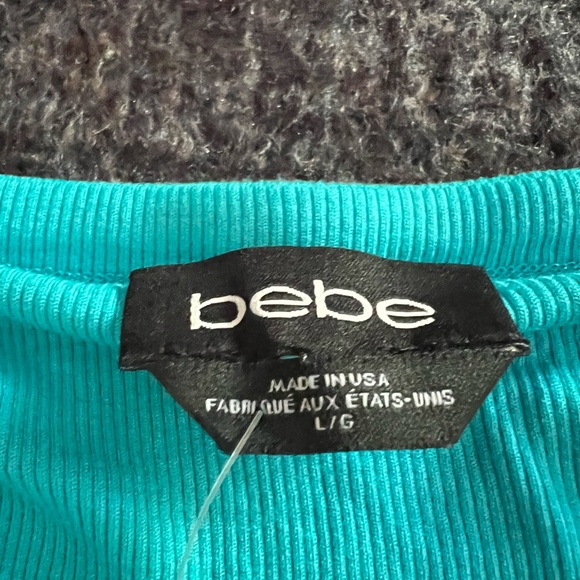 Bebe long straight ribbed dress with side slit - Picture 3 of 3